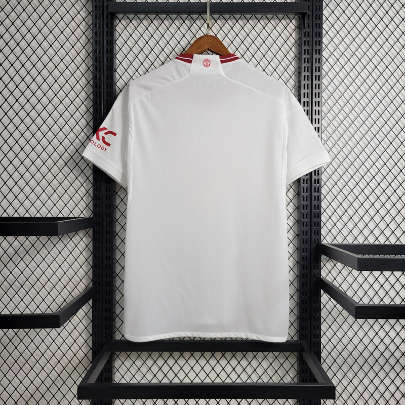 Camisa Manchester United II 23/24 Away Red Devil's - Adidas Torcedor Masculina - Branca