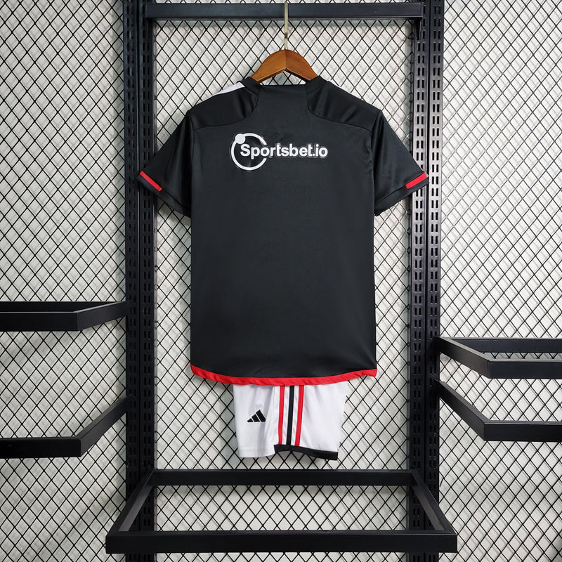 Kit Infantil São Paulo 3 Uniforme 23/24 - Preto